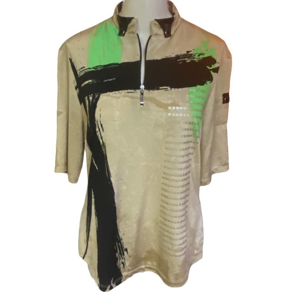Jamie Sadock Golf Stretch Abstract Top Size M